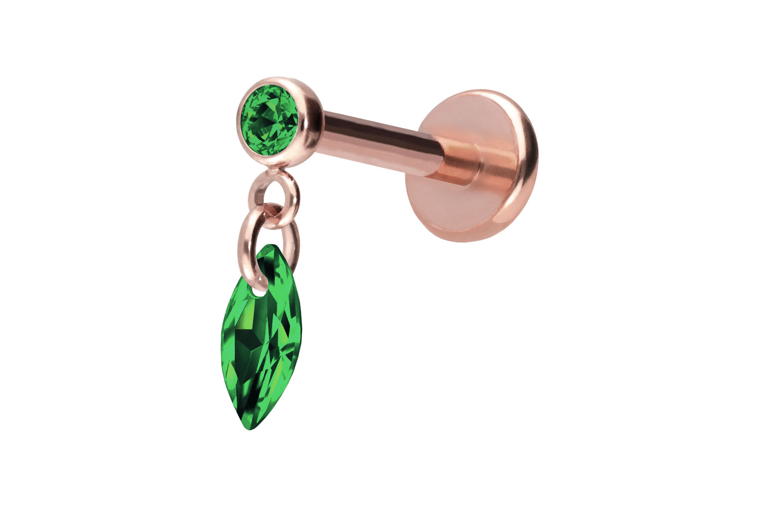 Titan Labret Piercing mit Push Fit KRISTALLOVAL